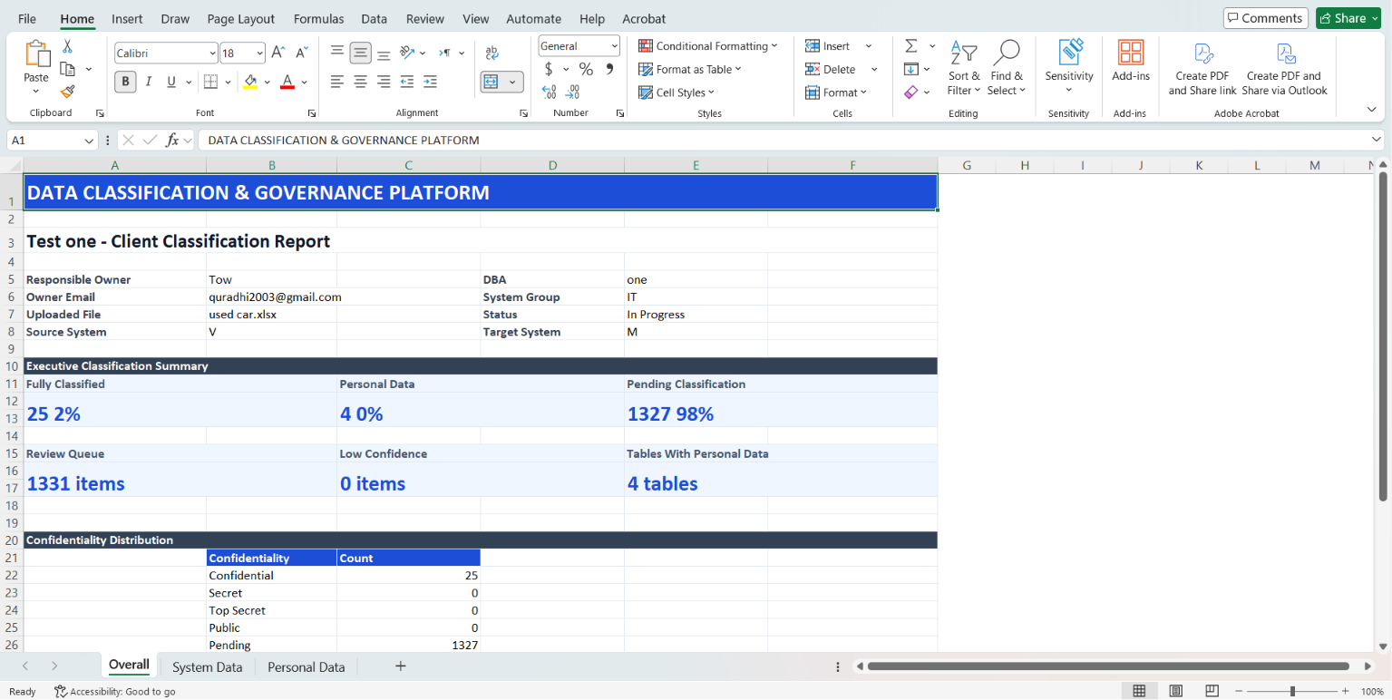 Excel Export Preview